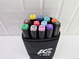 Marcadores estuche tela doble punta